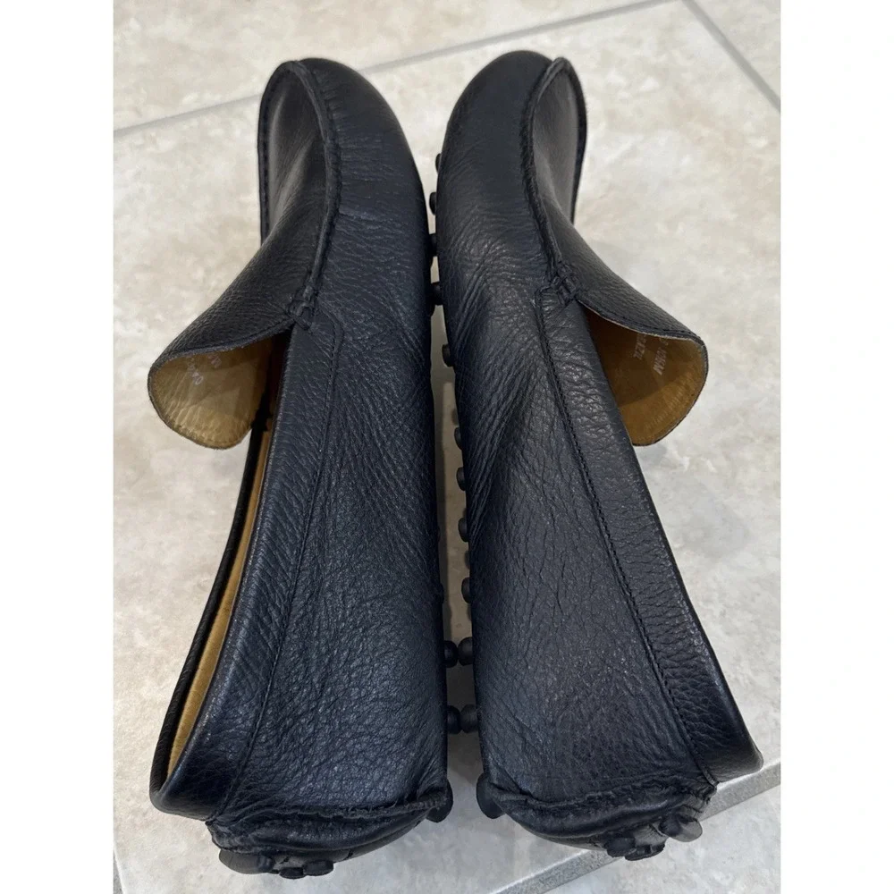 Stephan Bossi Black Leather Driving Moc Loafer Shoes Handmade Brazil size 10.5 M